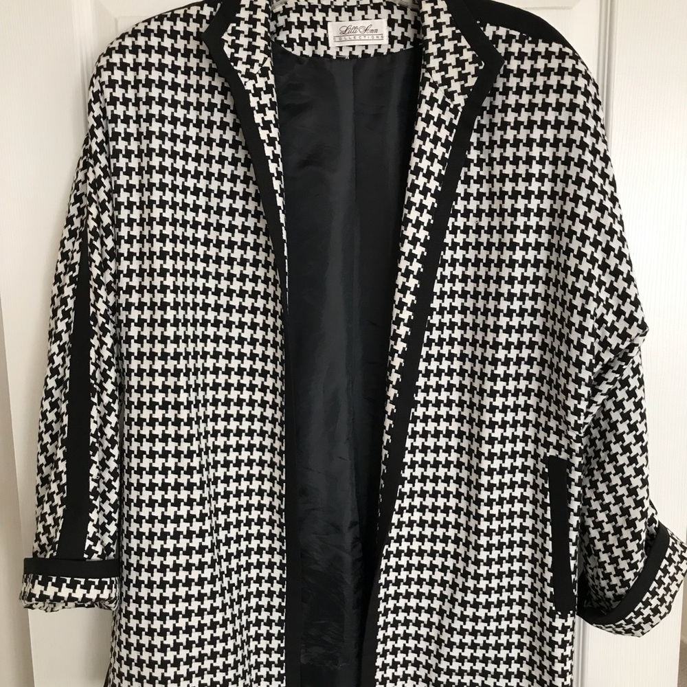 Piped Houndstooth Topper Jacket